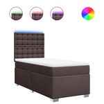 Casa si Gradina - Mobilier - Paturi si accesorii - Paturi - Pat box spring cu saltea, maro inchis, 80x200 cm, textil - Infinity.ro