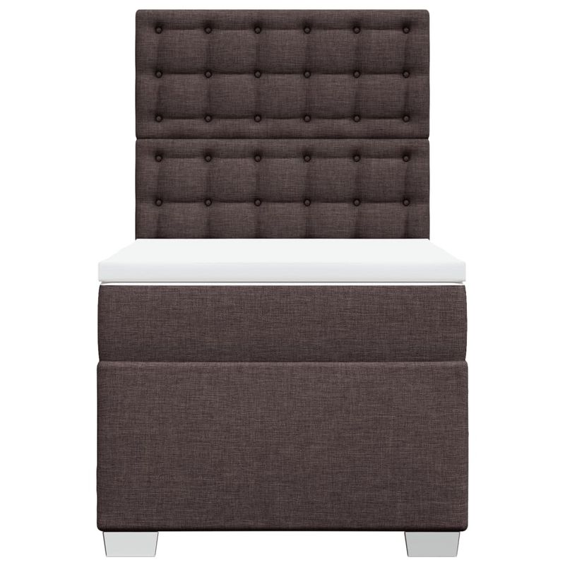 Casa si Gradina - Mobilier - Paturi si accesorii - Paturi - Pat box spring cu saltea, maro inchis, 80x200 cm, textil - Infinity.ro