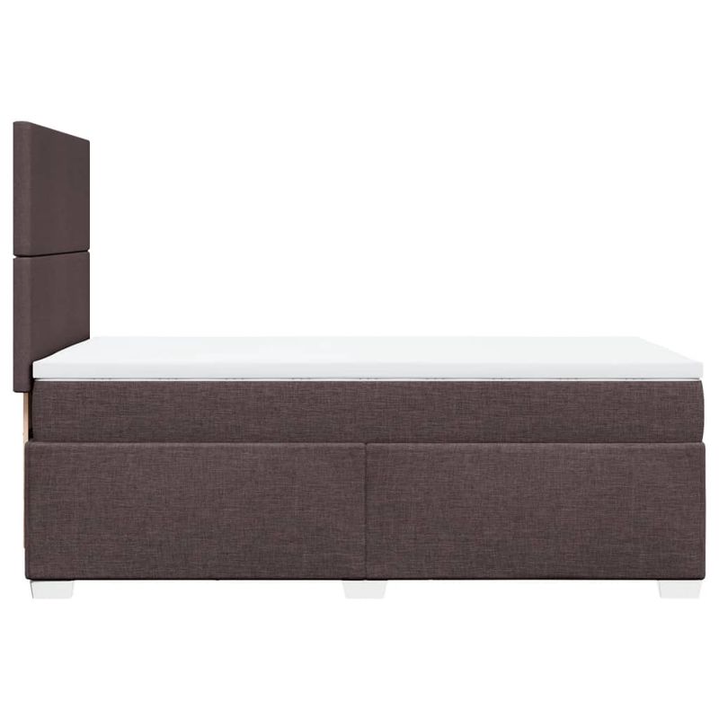 Casa si Gradina - Mobilier - Paturi si accesorii - Paturi - Pat box spring cu saltea, maro inchis, 90x190 cm, textil - Infinity.ro