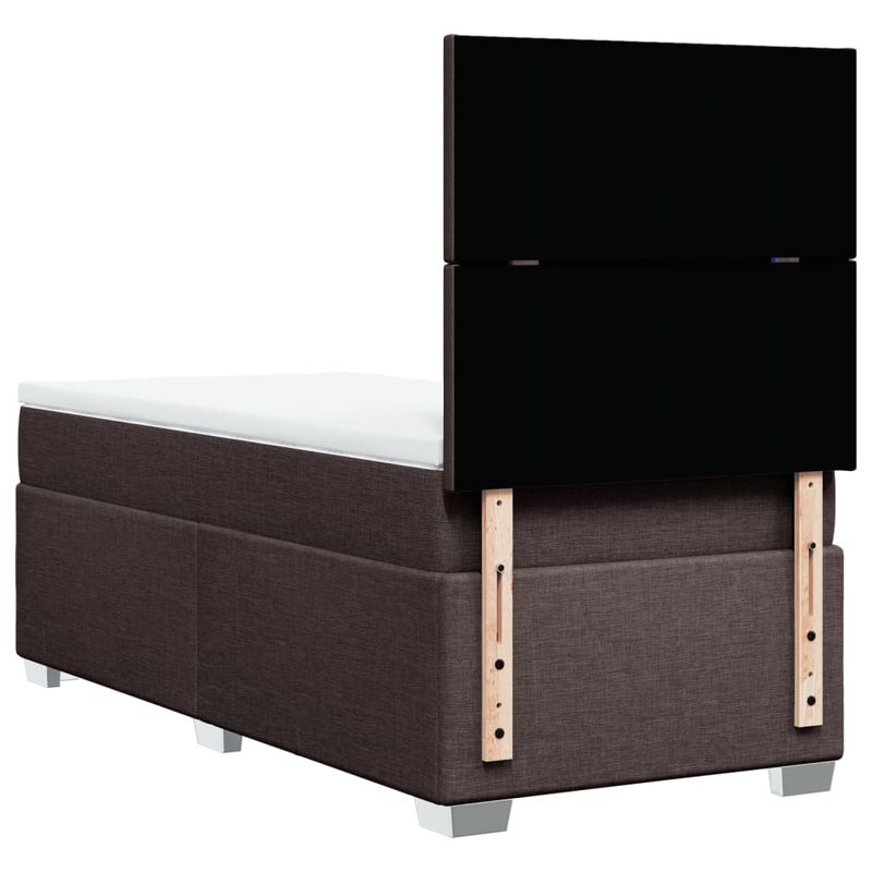 Casa si Gradina - Mobilier - Paturi si accesorii - Paturi - Pat box spring cu saltea, maro inchis, 90x190 cm, textil - Infinity.ro