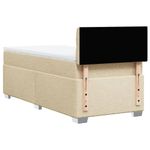 Casa si Gradina - Mobilier - Paturi si accesorii - Paturi - Pat box spring cu saltea, crem, 80x200 cm, textil - Infinity.ro