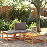 Casa si Gradina - Gradina si terasa - Mobilier exterior - Canapele si fotolii gradina - Set de canapele de gradina cu perne, 3 piese, lemn masiv acacia - Infinity.ro