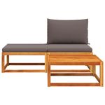 Casa si Gradina - Gradina si terasa - Mobilier exterior - Canapele si fotolii gradina - Set de canapele de gradina cu perne, 3 piese, lemn masiv acacia - Infinity.ro