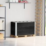 Casa si Gradina - Mobilier - Feronerie si accesorii mobila - Rame pentru paleti, 3 buc., negru, 100x150 cm, lemn masiv pin - Infinity.ro