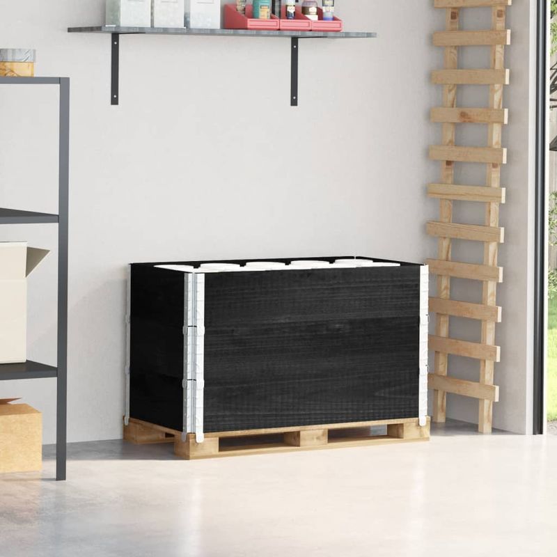 Casa si Gradina - Mobilier - Feronerie si accesorii mobila - Rame pentru paleti, 3 buc., negru, 100x150 cm, lemn masiv pin - Infinity.ro