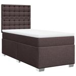 Casa si Gradina - Mobilier - Paturi si accesorii - Paturi - Pat box spring cu saltea, maro inchis, 80x200 cm, textil - Infinity.ro