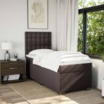 Casa si Gradina - Mobilier - Paturi si accesorii - Paturi - Pat box spring cu saltea, maro inchis, 80x200 cm, textil - Infinity.ro