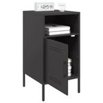 Casa si Gradina - Mobilier - Comode si corpuri - Noptiere - Noptiere, 2 buc., negru, 36x39x68 cm, otel laminat la rece - Infinity.ro