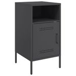 Casa si Gradina - Mobilier - Comode si corpuri - Noptiere - Noptiere, 2 buc., negru, 36x39x68 cm, otel laminat la rece - Infinity.ro