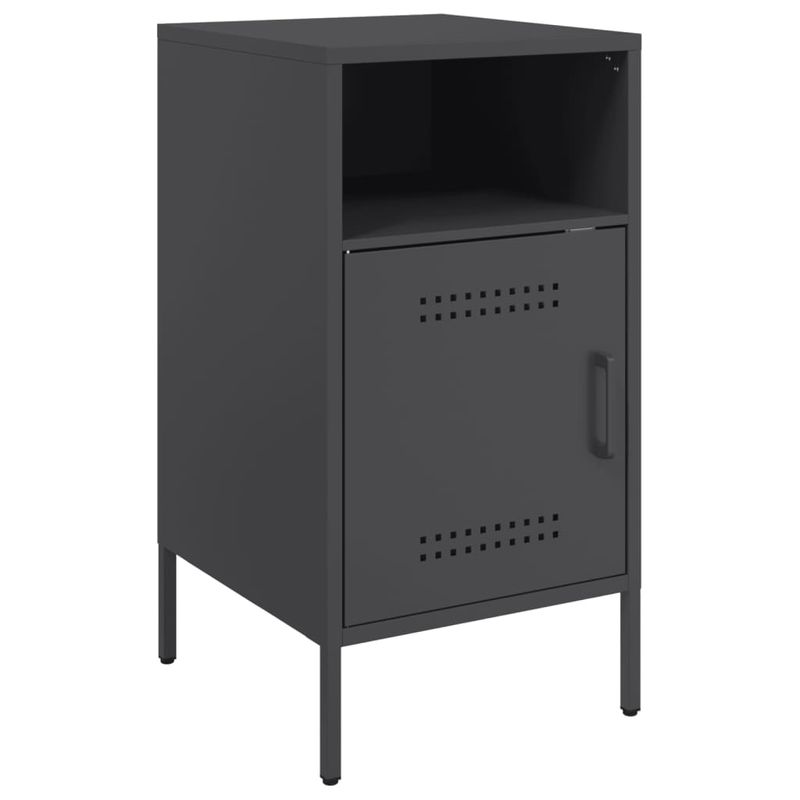 Casa si Gradina - Mobilier - Comode si corpuri - Noptiere - Noptiere, 2 buc., negru, 36x39x68 cm, otel laminat la rece - Infinity.ro