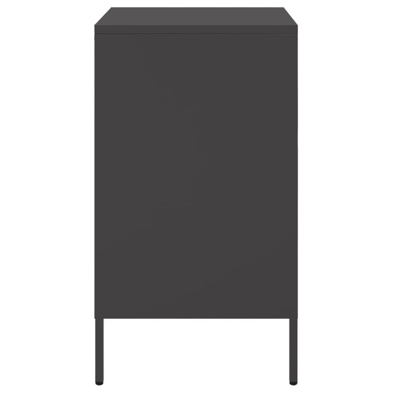 Casa si Gradina - Mobilier - Comode si corpuri - Noptiere - Noptiere, 2 buc., negru, 36x39x68 cm, otel laminat la rece - Infinity.ro