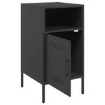 Casa si Gradina - Mobilier - Comode si corpuri - Noptiere - Noptiere, 2 buc., negru, 36x39x68 cm, otel laminat la rece - Infinity.ro