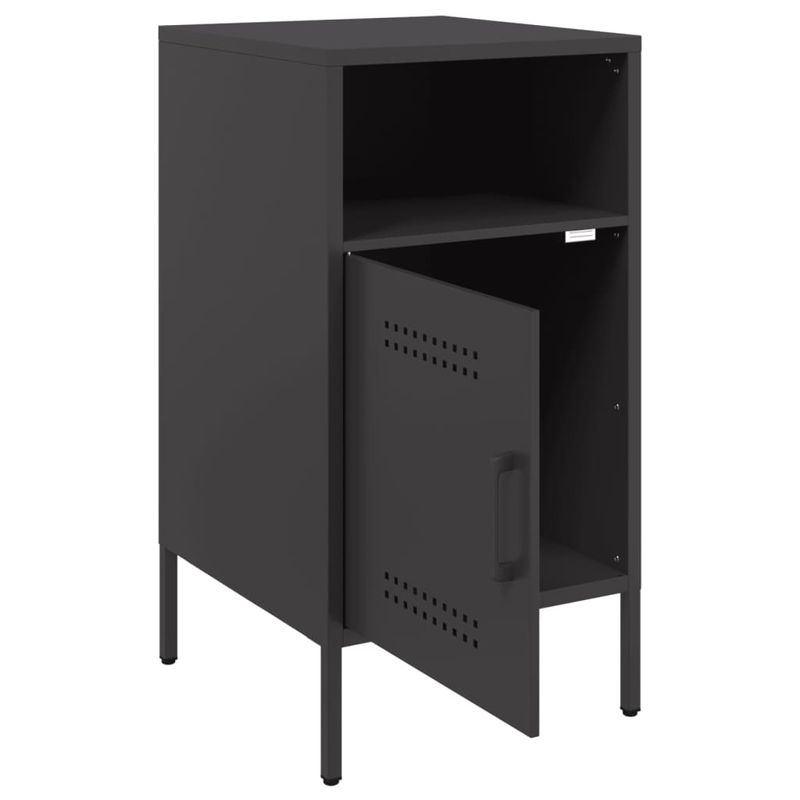 Casa si Gradina - Mobilier - Comode si corpuri - Noptiere - Noptiere, 2 buc., negru, 36x39x68 cm, otel laminat la rece - Infinity.ro