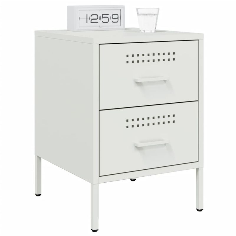 Casa si Gradina - Mobilier - Comode si corpuri - Noptiere - Noptiera, alb, 36x39x50,5 cm, otel - Infinity.ro