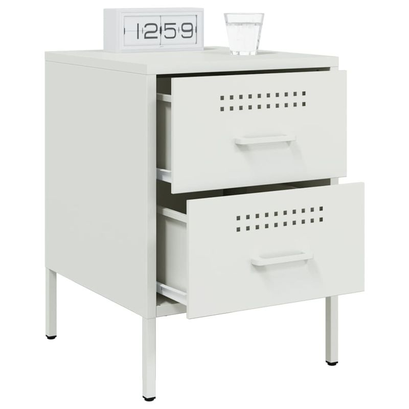 Casa si Gradina - Mobilier - Comode si corpuri - Noptiere - Noptiera, alb, 36x39x50,5 cm, otel - Infinity.ro