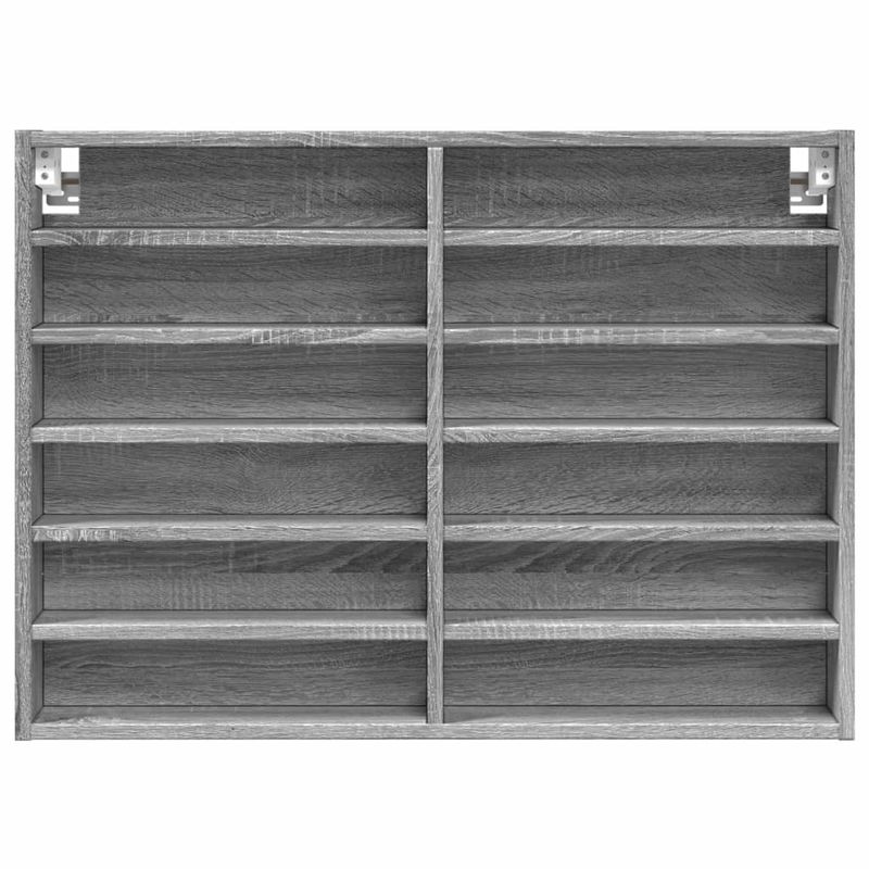 Casa si Gradina - Mobilier - Biblioteci si rafturi - Rafturi - Dulap cu vitrina, sonoma gri, 80x8,5x58 cm, lemn prelucrat - Infinity.ro