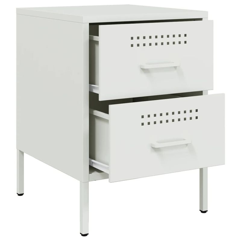 Casa si Gradina - Mobilier - Comode si corpuri - Noptiere - Noptiera, alb, 36x39x50,5 cm, otel - Infinity.ro