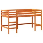 Casa si Gradina - Mobilier - Paturi si accesorii - Paturi - Pat etajat copii cu scara maro ceruit 90x190 cm lemn masiv pin - Infinity.ro