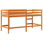 Casa si Gradina - Mobilier - Paturi si accesorii - Paturi - Pat etajat copii cu scara maro ceruit 90x190 cm lemn masiv pin - Infinity.ro