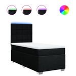 Casa si Gradina - Mobilier - Paturi si accesorii - Paturi - Pat box spring cu saltea, negru, 90x190 cm, textil - Infinity.ro