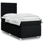 Casa si Gradina - Mobilier - Paturi si accesorii - Paturi - Pat box spring cu saltea, negru, 90x190 cm, textil - Infinity.ro