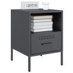 Casa si Gradina - Mobilier - Comode si corpuri - Noptiere - Noptiere, 2 buc., antracit, 36x39x50,5 cm, otel laminat la rece - Infinity.ro