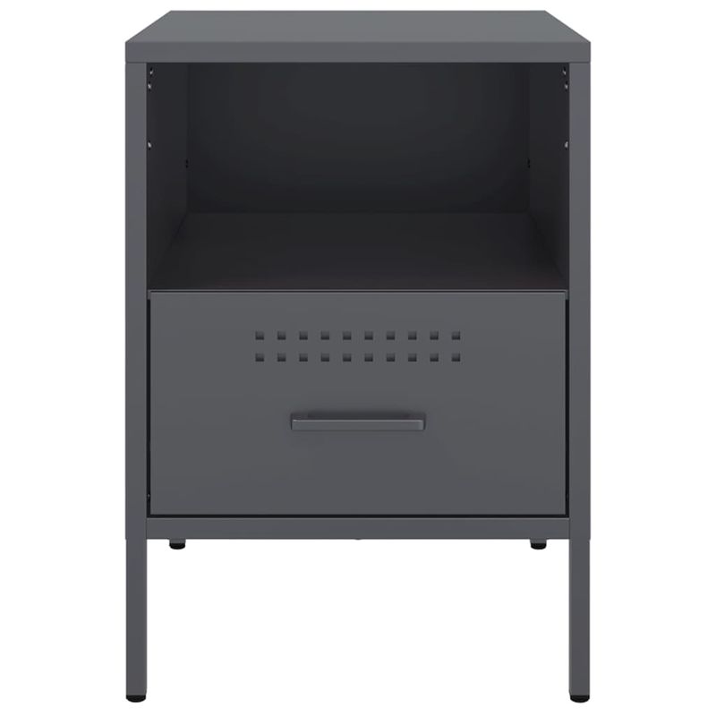 Casa si Gradina - Mobilier - Comode si corpuri - Noptiere - Noptiere, 2 buc., antracit, 36x39x50,5 cm, otel laminat la rece - Infinity.ro