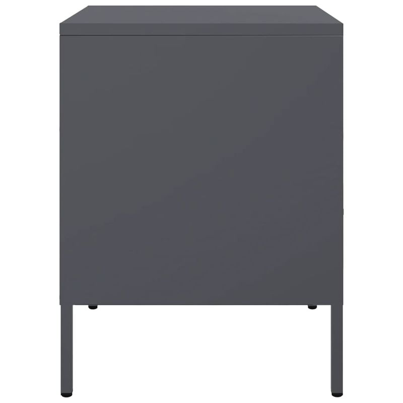 Casa si Gradina - Mobilier - Comode si corpuri - Noptiere - Noptiere, 2 buc., antracit, 36x39x50,5 cm, otel laminat la rece - Infinity.ro