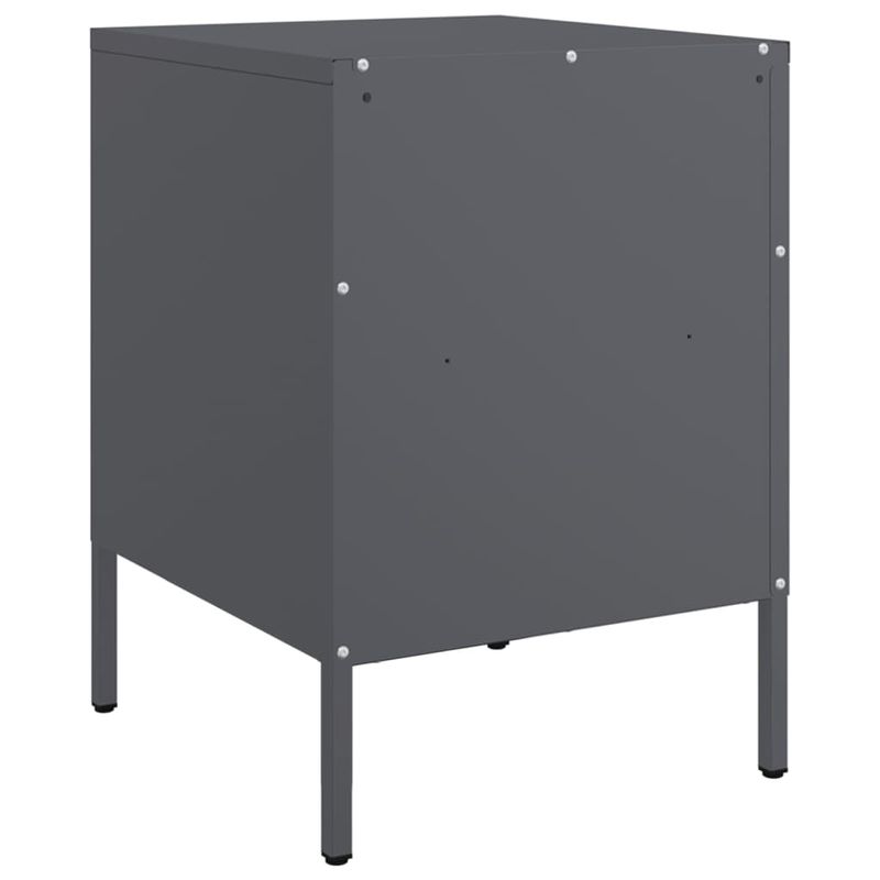 Casa si Gradina - Mobilier - Comode si corpuri - Noptiere - Noptiere, 2 buc., antracit, 36x39x50,5 cm, otel laminat la rece - Infinity.ro
