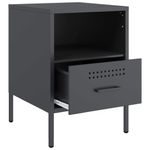 Casa si Gradina - Mobilier - Comode si corpuri - Noptiere - Noptiere, 2 buc., antracit, 36x39x50,5 cm, otel laminat la rece - Infinity.ro
