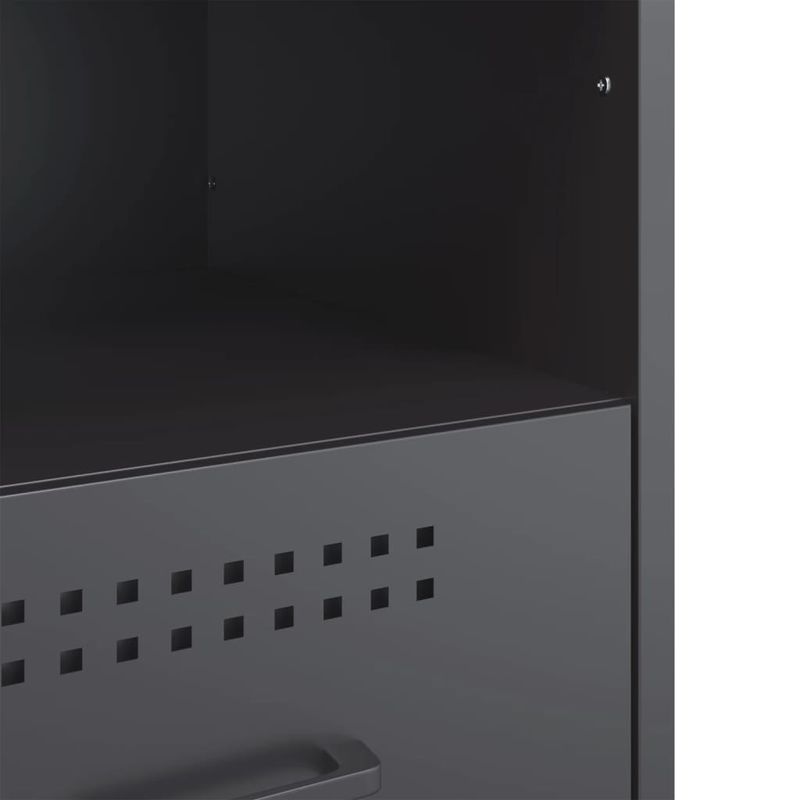 Casa si Gradina - Mobilier - Comode si corpuri - Noptiere - Noptiere, 2 buc., antracit, 36x39x50,5 cm, otel laminat la rece - Infinity.ro