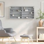 Casa si Gradina - Mobilier - Biblioteci si rafturi - Rafturi - Dulap cu vitrina, gri beton, 100x8,5x50 cm, lemn prelucrat - Infinity.ro