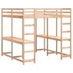 Casa si Gradina - Mobilier - Paturi si accesorii - Paturi - Cadru pat supraetajat cu birou/scara, 180x200 cm, lemn pin - Infinity.ro