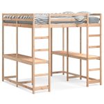 Casa si Gradina - Mobilier - Paturi si accesorii - Paturi - Cadru pat supraetajat cu birou/scara, 180x200 cm, lemn pin - Infinity.ro