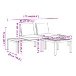 Casa si Gradina - Gradina si terasa - Mobilier exterior - Seturi mobila gradina - Set canapea de gradina, 3 piese, cu perne, negru, aluminiu - Infinity.ro