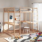 Casa si Gradina - Mobilier - Paturi si accesorii - Paturi - Cadru pat supraetajat cu birou/scara, 180x200 cm, lemn pin - Infinity.ro