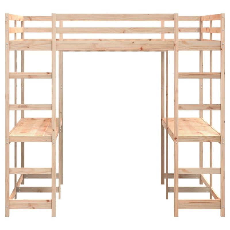 Casa si Gradina - Mobilier - Paturi si accesorii - Paturi - Cadru pat supraetajat cu birou/scara, 180x200 cm, lemn pin - Infinity.ro