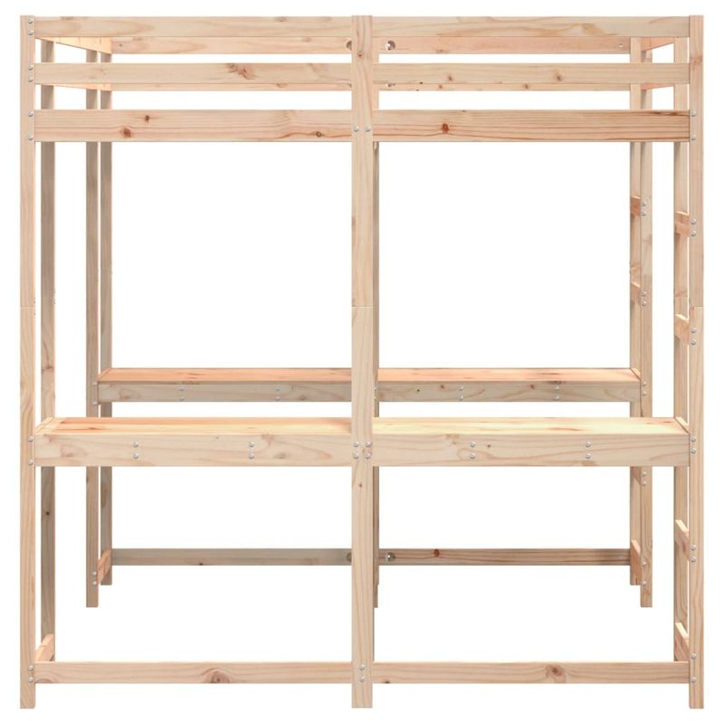 Casa si Gradina - Mobilier - Paturi si accesorii - Paturi - Cadru pat supraetajat cu birou/scara, 180x200 cm, lemn pin - Infinity.ro