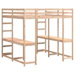 Casa si Gradina - Mobilier - Paturi si accesorii - Paturi - Cadru pat supraetajat cu birou/scara, 180x200 cm, lemn pin - Infinity.ro