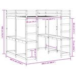 Casa si Gradina - Mobilier - Paturi si accesorii - Paturi - Cadru pat supraetajat cu birou/scara, 180x200 cm, lemn pin - Infinity.ro