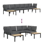Casa si Gradina - Gradina si terasa - Mobilier exterior - Seturi mobila gradina - Set mobilier de gradina cu perne, 4 piese, negru, aluminiu - Infinity.ro