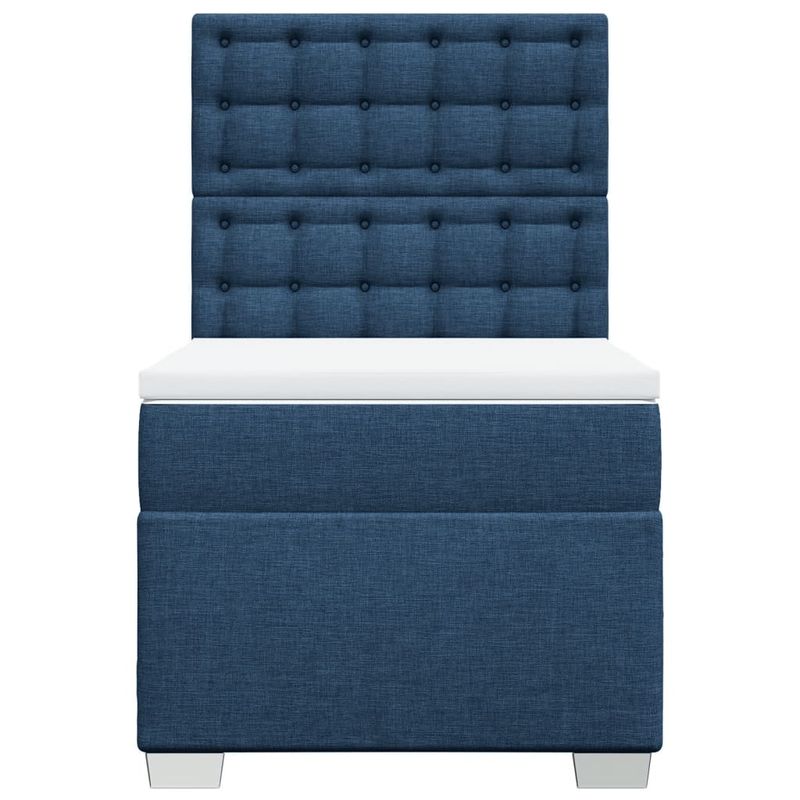 Casa si Gradina - Mobilier - Paturi si accesorii - Paturi - Pat box spring cu saltea, albastru, 90x200 cm, textil - Infinity.ro