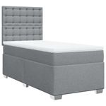 Casa si Gradina - Mobilier - Paturi si accesorii - Paturi - Pat box spring cu saltea, gri deschis, 90x200 cm, textil - Infinity.ro
