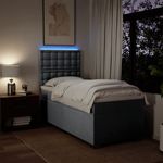 Casa si Gradina - Mobilier - Paturi si accesorii - Paturi - Pat box spring cu saltea, gri deschis, 90x200 cm, textil - Infinity.ro