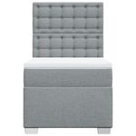 Casa si Gradina - Mobilier - Paturi si accesorii - Paturi - Pat box spring cu saltea, gri deschis, 90x200 cm, textil - Infinity.ro