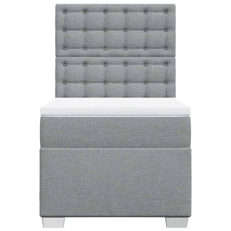 Casa si Gradina - Mobilier - Paturi si accesorii - Paturi - Pat box spring cu saltea, gri deschis, 90x200 cm, textil - Infinity.ro