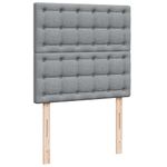 Casa si Gradina - Mobilier - Paturi si accesorii - Paturi - Pat box spring cu saltea, gri deschis, 90x200 cm, textil - Infinity.ro