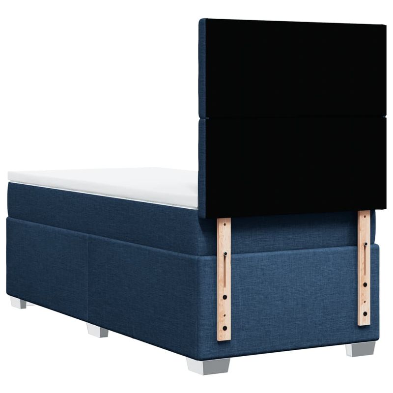 Casa si Gradina - Mobilier - Paturi si accesorii - Paturi - Pat box spring cu saltea, albastru, 90x200 cm, textil - Infinity.ro