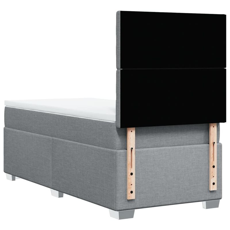 Casa si Gradina - Mobilier - Paturi si accesorii - Paturi - Pat box spring cu saltea, gri deschis, 90x200 cm, textil - Infinity.ro
