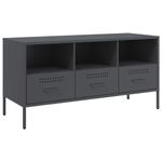 Casa si Gradina - Mobilier - Comode si corpuri - Comode - Dulap TV, antracit, 100,5x39x50,5 cm, otel laminat la rece - Infinity.ro